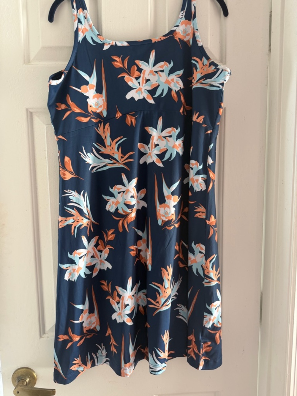 Columbia Cooling Dress Navy with Coral flowers